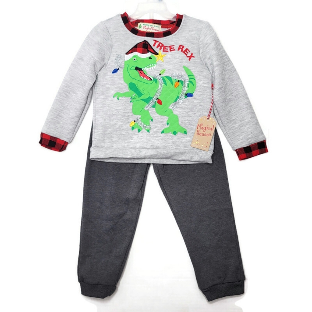 Magical season NWT tree Rex T-rex dinosaur pants and sweatshirt size 3t